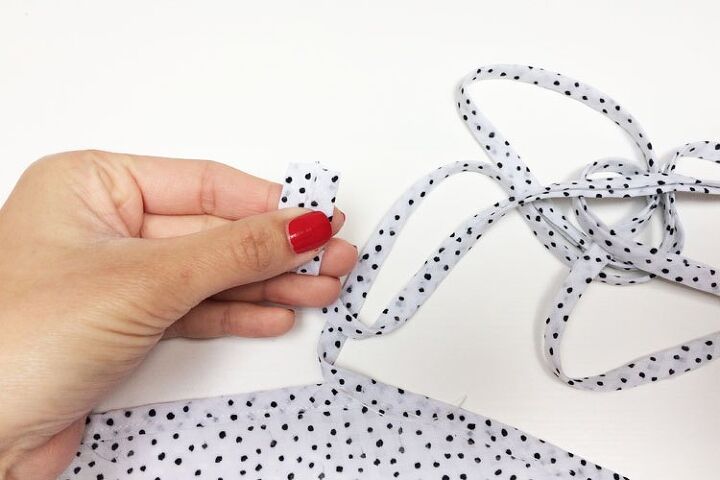 how to sew women s wrap blouse dots, THE PATTERN FOR WOMEN S WRAP BLOUSE DOTS STEP BY STEP SEWING INSTRUCTIONS
