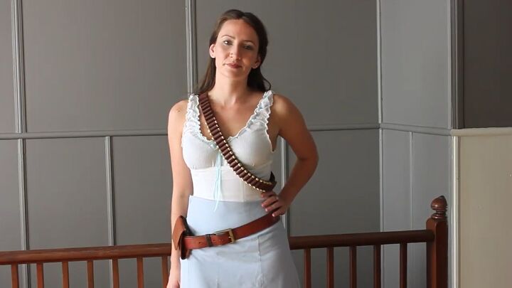 how to make an impressive dolores westworld costume out of old clothes, DIY Dolores Westworld costume