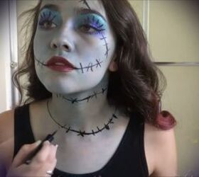 How to Do The Nightmare Before Christmas Sally Costume Makeup | Upstyle