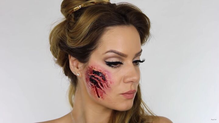 try this fun scary belle from beauty and the beast halloween makeup, Beauty and the Beast Halloween makeup