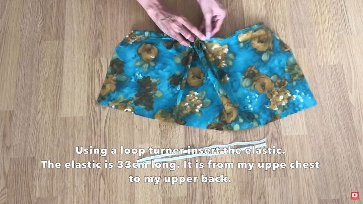 how to make a cute diy bodycon dress with shirring puffed sleeves, Inserting the elastic into the tunnel