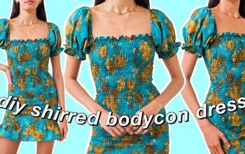 How to Make a Cute DIY Bodycon Dress With Shirring & Puffed Sleeves