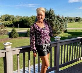 faux leather weather trends 2021, Metallic Ruffle Wrap Front Peplum Top Express Faux Leather Shorts My Closet Metallic Silver Sandals My Closet