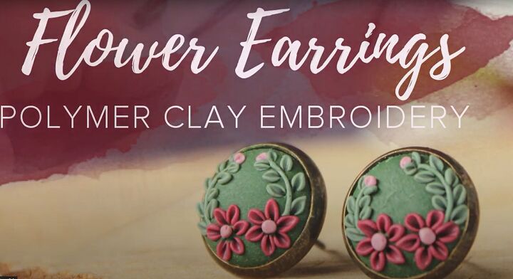 use this polymer clay applique tutorial to make pretty floral earrings, Polymer clay appliqu flower earrings