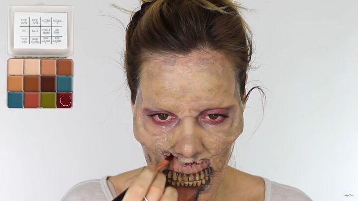 looking for a fun halloween look try this chilling zombie sfx makeup, Halloween zombie mouth makeup