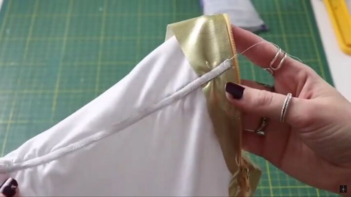 how to make a fun diy starlight costume from the boys this halloween, Sewing elastic into the DIY Starlight costume