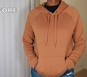 how to quickly easily crop a hoodie in 4 simple steps, Hoodie before being cropped