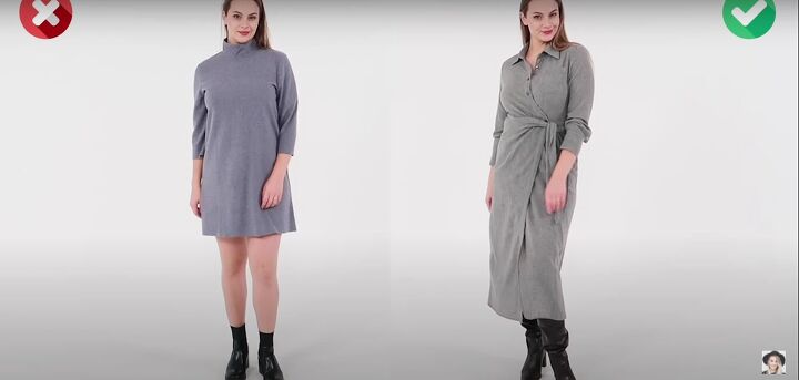 9 expert tips on styling cozy fall outfits to flatter your figure, Wearing dresses with lower necklines