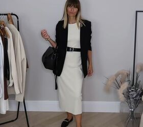 how to style a bodycon dress in 10 different elegant ways, Belted bodycon dress with loafers