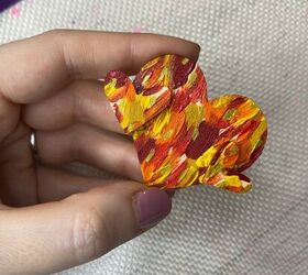 Hand-painted Autumn Heart Brooch DIY