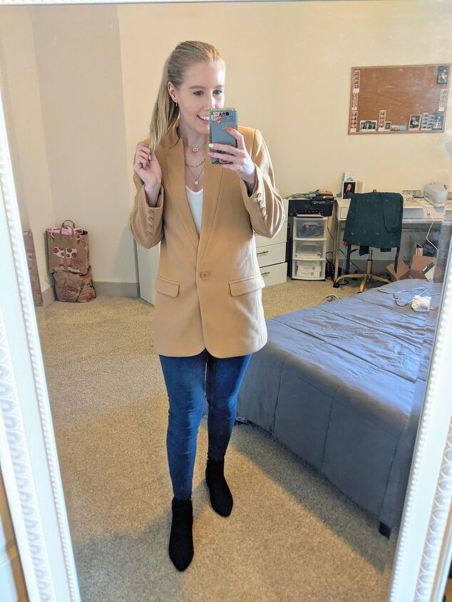 multiple ways to style a long blazer jacket