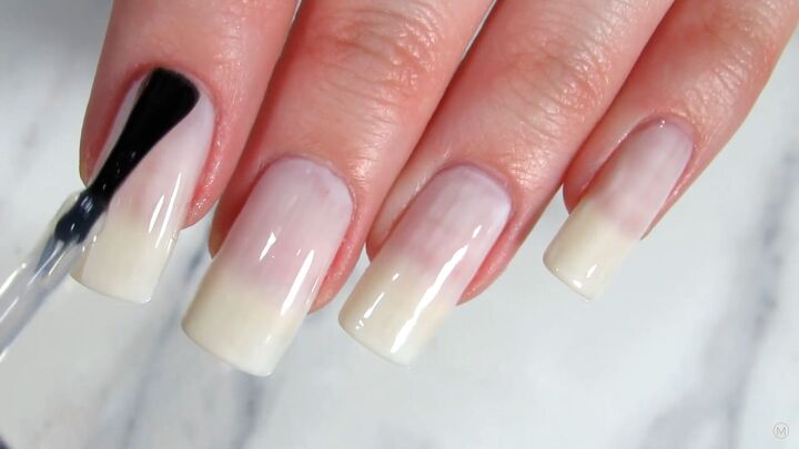 how to do a your nails but better look with sheer milky nail polish, Applying a top coat to nails