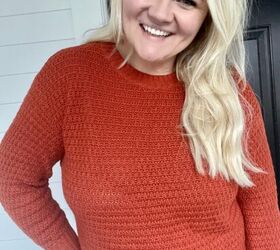 cozy sweater vibes, Orange red cozy sweater