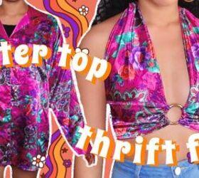 How to Turn an Old Silky Shirt Into a Cute DIY Plunge Halter Top
