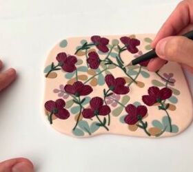 polymer clay flower slab