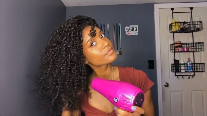 12 simple steps to the perfect wash go for type 3 natural hair, Blow drying hair on a low heat