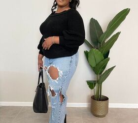 style the basic essential living room looks for thanksgiving jeans e, Outfit Details Sweater Shop Morgan B Styles Jeans DIY Thrifted Handbag H M Shoes Trend Mall