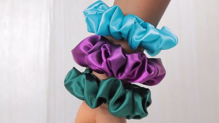 this really easy diy scrunchie tutorial is perfect for beginners, Colorful DIY scrunchies