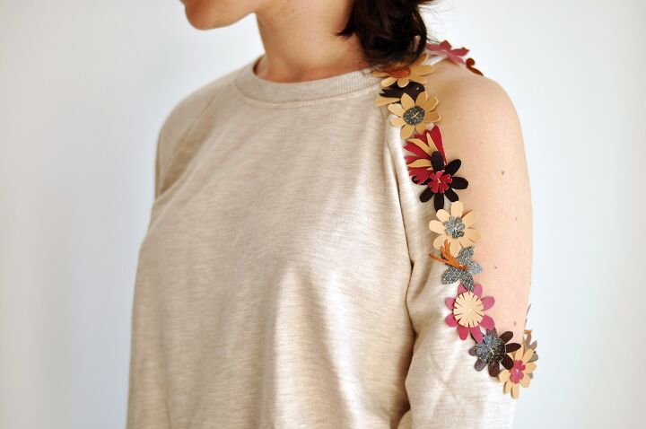 diy cut out sweatshirt with flowers