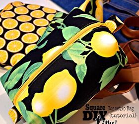 DIY Square Cosmetic Zipper Bag & Lemons! [Tutorial]