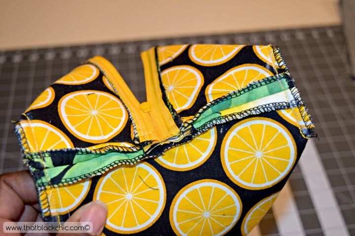 diy square cosmetic zipper bag lemons tutorial