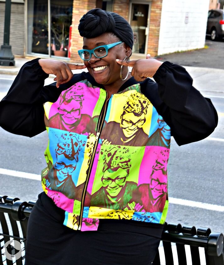 just call me michelle warhol diy bomber jacket butterick b6181