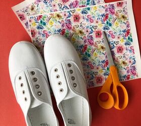 diy floral iron on sneakers