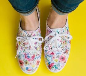 DIY Floral Iron On Sneakers