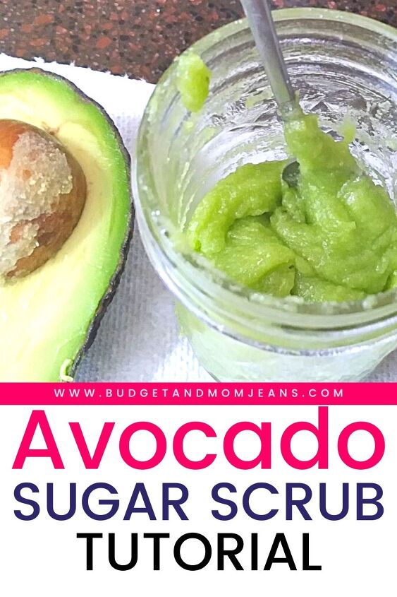 avocado sugar scrub diy rich in vitamin e, Pin for later