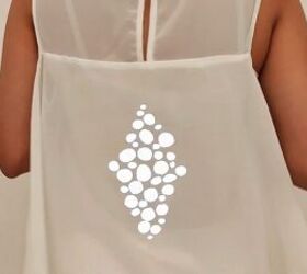 how to upcycle clothes with reflective fabric to get flashy designs, Reflective fabric design on a top