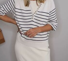 how to build a fall capsule wardrobe with pieces you ll actually wear, Striped Breton style top for fall