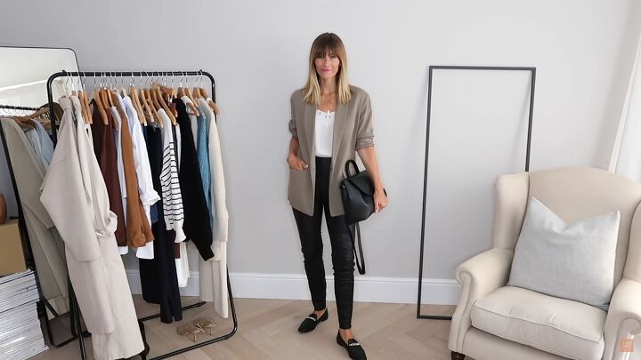 how to build a fall capsule wardrobe with pieces you ll actually wear, Neutral blazer for a fall capsule wardrobe