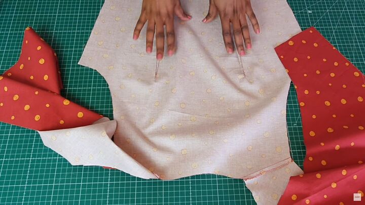 how to sew a super cute diy tie front top step by step tutorial, Pinning and sewing the shoulder seams