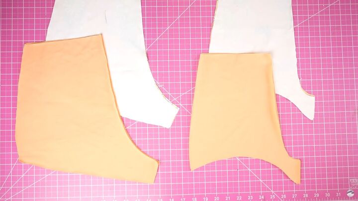 how to make your own boyshort bikini bottoms from scratch, Cut out the swimwear fabric using the pattern