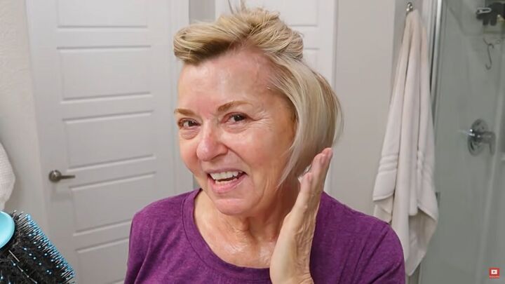 how to style short hair over 50 for youthful volume lift, Creating volume with a blow dryer brush