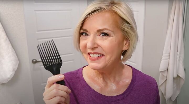 how to style short hair over 50 for youthful volume lift, Plastic pick for hair