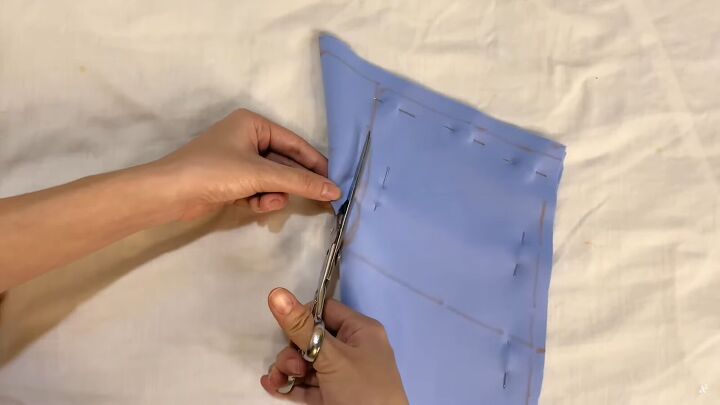 how to cut and sew a bodycon dress with a sexy keyhole halter tie, Cutting the bust panels for the dress