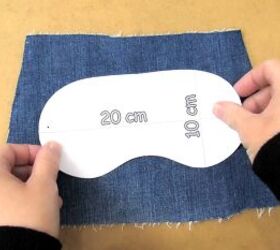 how to make a diy sleep mask out of old jeans in just 10 minutes, Sleep eye mask sewing pattern