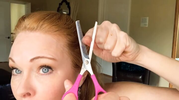 how to thin hair with thinning scissors diy hair thinning at home, How to thin out hair