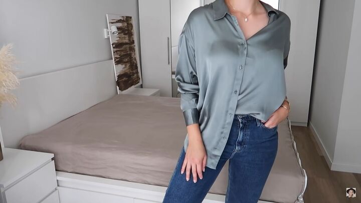 silk shirt outfit ideas 7 ways to style tuck tie your button down, Cute silk shirt outfit ideas