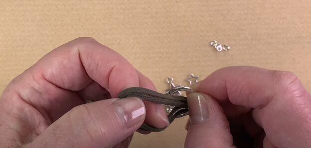 how to make a lariat necklace that is elegant easily adjustable, Making a knot with the vegan suede cord