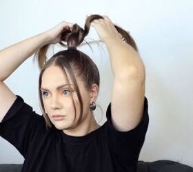 7 easy hairstyles for dirty hair how to make third day hair look cute, Braiding hair in a high ponytail