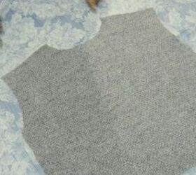 how to make a cute cozy knit sweater from scratch in 5 simple steps, Pinning the shoulder seams ready to sew
