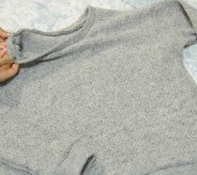 how to make a cute cozy knit sweater from scratch in 5 simple steps, Finished collar on the DIY knit sweater