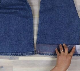 jeans too long here s how to hem flared jeans keep the original hem, Modifying the original hem of the jeans