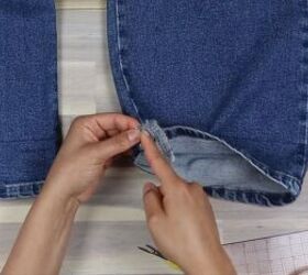 jeans too long here s how to hem flared jeans keep the original hem, Taking in the bottom of the jeans