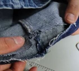 jeans too long here s how to hem flared jeans keep the original hem, Cutting out the inseam part