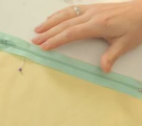 how to sew a zipper a detailed beginner s tutorial to the perfect zip, Lining up the zipper with the fabric