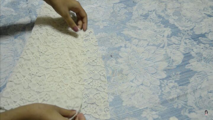 diy lace dress tutorial how to make a cute bell sleeve shift dress, How to make lace sleeves for a dress