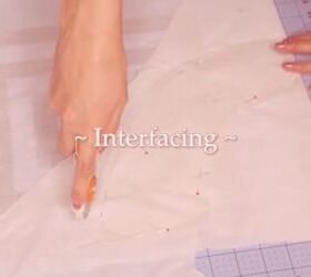 how to make a diy statement collar blouse with beautiful embroidery, Cutting out interfacing pieces for the blouse
